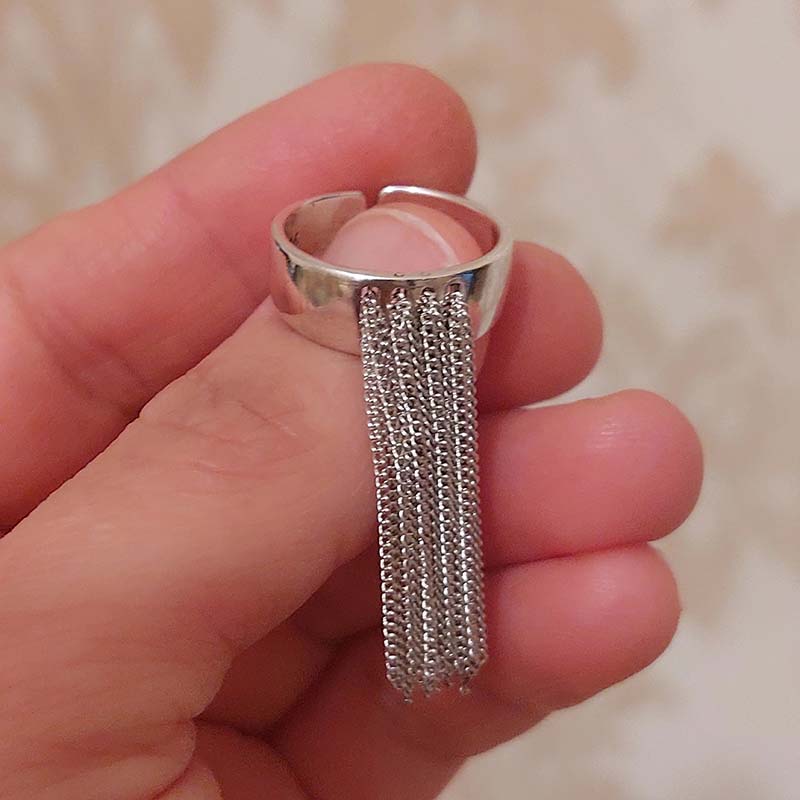 خواتم سلسلة بلون فضي هندسي للن - مراجعة Women'S Emo Accessories وسعره