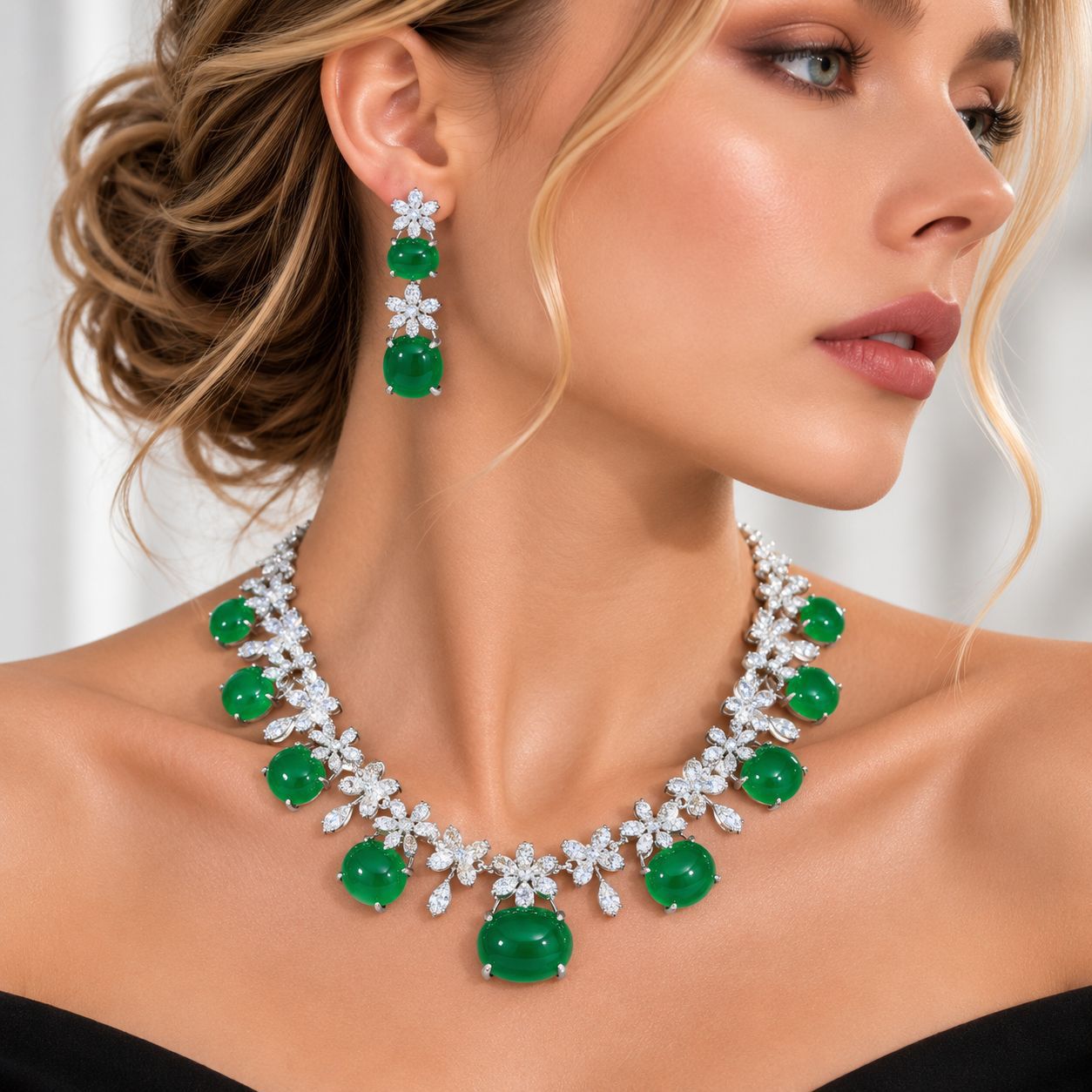 طقم مجوهرات نسائي لحفلات المسا - مراجعة Women Accessories Dubai وسعره